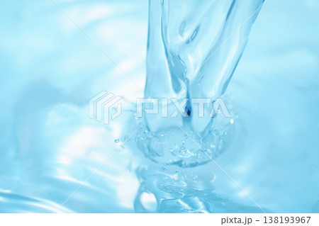 水・水面・水飛沫・波紋・水柱・テクスチャ・背景素材 138193967