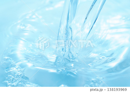 水・水面・水飛沫・波紋・水柱・テクスチャ・背景素材 138193969