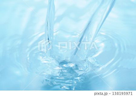 水・水面・水飛沫・波紋・水柱・テクスチャ・背景素材 138193971