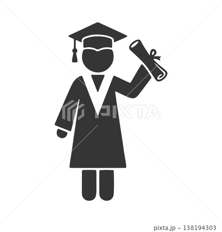 大学卒業生のシルエットアイコン 138194303