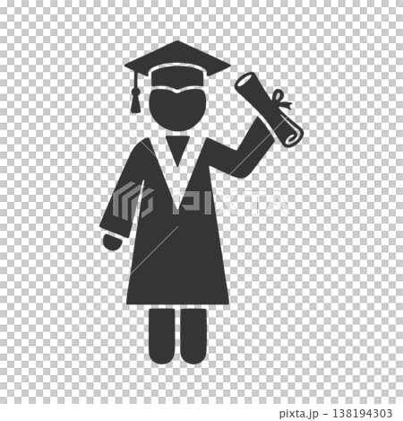 大学卒業生のシルエットアイコン 138194303