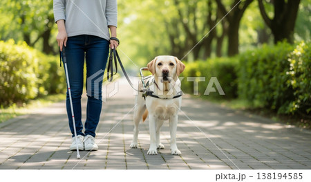 盲導犬と視覚障害者の生活 138194585