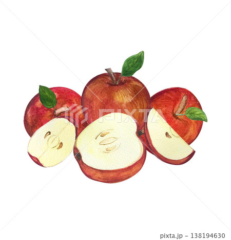apple composition watercolor 138194630