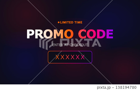 プロモコード クーポンバナー セールUIデザイン グラデーション背景 138194780