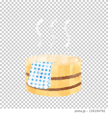 溫泉桶、手巾、波點圖案、水彩插畫、可愛、風格化、公共浴池、沐浴用品 溫泉桶、手巾、波點圖案、水彩插畫、可愛、風格化、公共浴池、沐浴用品 138194792