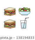 Healthy Fresh Food And Drink Options Simple Illustration 138194833