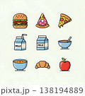 Delicious Food And Drink Icons Collection Vector Art 138194889