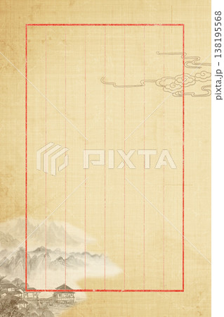 Chinese style ancient landscape and flower-and-bird illustration background 138195568