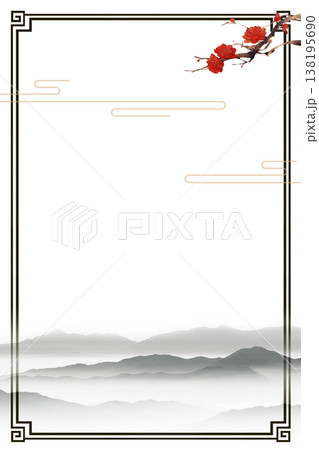Chinese style ancient landscape and flower-and-bird illustration background 138195690