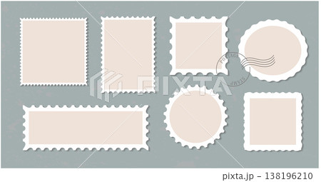 Postage stamp blank vector template collection. Postage stamp blank vector template collection. 138196210