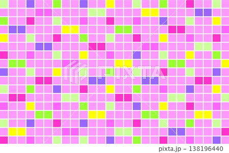 幾何学模様 四角形 ピンク グリーン イエロー 幾何学模様 四角形 ピンク グリーン イエロー 138196440