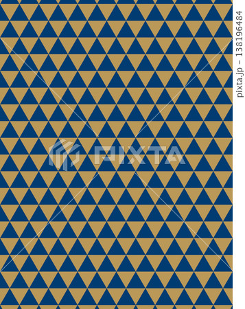 偽金と藍色の鱗文様の背景 138196484