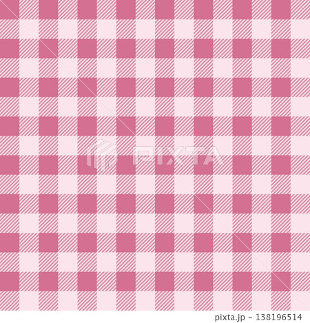 Seamless Pink and White Gingham Pattern, Classic Checkered Plaid Texture Background Illustration 138196514