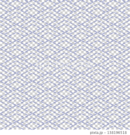 Traditional Japanese Sashiko Embroidery Seamless Pattern, Classic Seigaiha Wave Stitching on Indigo, Oriental Textile 138196518