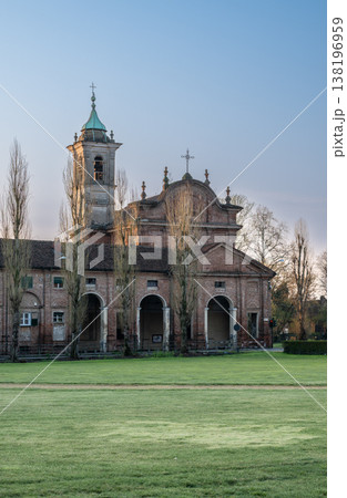 Stupinigi, turin, italy. March 23, 2026. Stupinigi hunting lodge, part of the residences of the royal house of savoy, presenting its grand baroque architecture and historic bell tower 138196959