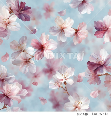 watercolor painting of leaf and flowers pattern watercolor painting of leaf and flowers pattern 138197618