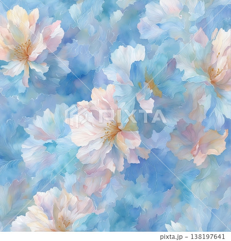 watercolor painting of leaf and flowers pattern watercolor painting of leaf and flowers pattern 138197641