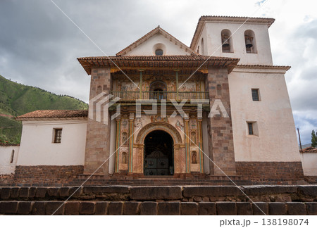 Ornate Facade of the Andahuaylillas Church in the Peruvian Andes 138198074