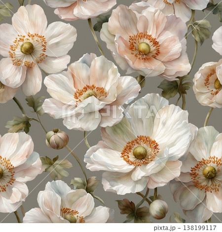 abstract pattern of flower and leaves abstract pattern of flower and leaves 138199117
