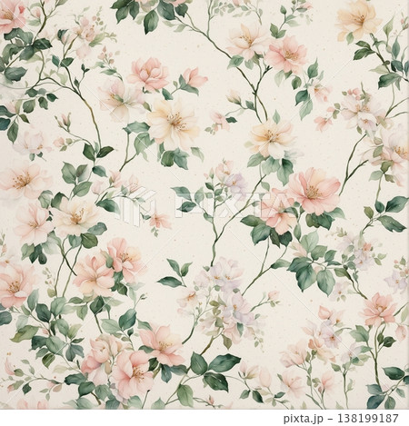 abstract pattern of flower and leaves abstract pattern of flower and leaves 138199187