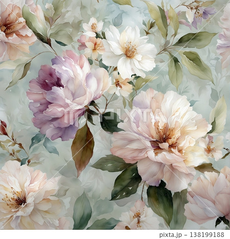 abstract pattern of flower and leaves abstract pattern of flower and leaves 138199188