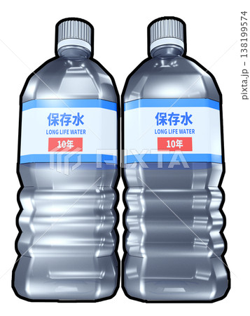 保存水　防災対策イメージ　(白バック) 138199574