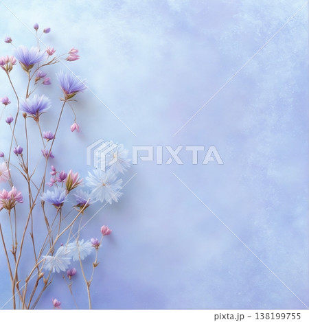 watercolor painting of leaf and flowers pattern 138199755