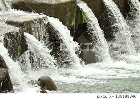 河川の氾濫・増水 溢水 越水 A river overflows 河川の氾濫・増水 溢水 越水 A river overflows 138199846