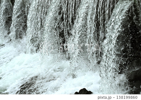 河川の氾濫・増水　溢水　越水　A river overflows 138199860