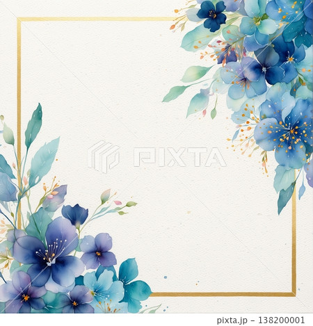watercolor painting of leaf and flower pattern 138200001
