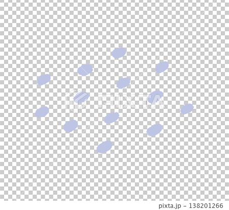 Simple and stylish light muted blue dot decoration - hand-drawn loose pastel oval embellishments 138201266