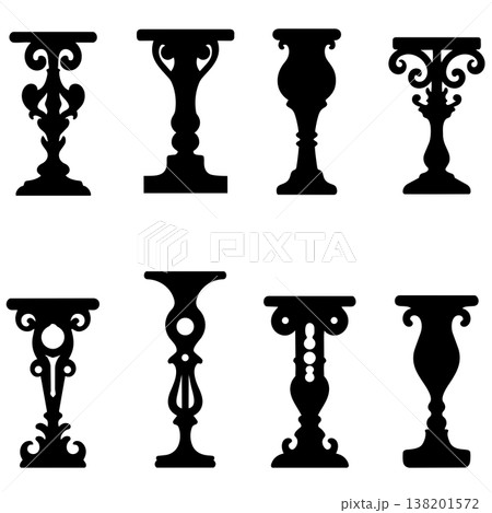Decorative vase silhouettes antique urns planters artistic home decor objects Decorative vase silhouettes antique urns planters artistic home decor objects 138201572