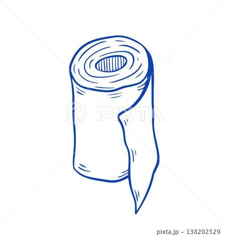 Vector hand drawn illustration of paper towel roll. Great for kitchen, hygiene education, eco-friendly guides, product packaging or home care branding. Minimalist isolated vector for creative use. Vector hand drawn illustration of paper towel roll. Great for kitchen, hygiene education, eco-friendly guides, product packaging or home care branding. Minimalist isolated vector for creative use. 138202529