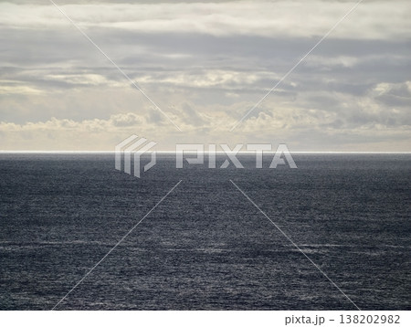 Intense ocean landscape with heavy skies and rough surface ideal for artistic and cinematic purposes Intense ocean landscape with heavy skies and rough surface ideal for artistic and cinematic purposes 138202982