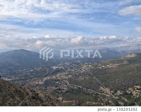 Vast landscape with clear skies, Expansive outdoor scene highlighting ridgelines and open sky 138203202