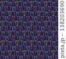 Tulip Flower Botanical seamless Pattern. Minimal colourful plant hand-drawn graphic abstract sketch ink freehand contour, brush pen floral drawing, rustic meadow backdrop 138203690