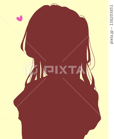 恋する可愛い女性　シルエット 138203851