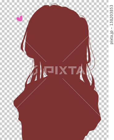Silhouette of a cute woman in love Silhouette of a cute woman in love 138203853