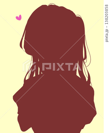 恋する可愛い女性　シルエット 138203858