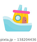 Sailing boat. Ship kids toy. Vector clip art 138204436