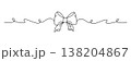 Hand drawn girly coquette bow ribbon banner. Editable stroke line. Vector stock illustration isolated on white background for design template birthday, wedding, Christmas card, invitation, sale. 138204867