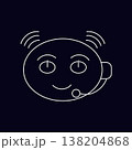 Chatbot assistant symbol. Audio and visual helper business data, customer support service. Vector illustration isolated on black background for design template web and call.  138204868
