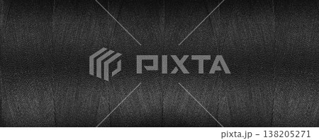 texture of thread for a sewing machine, black colors on a white background 138205271