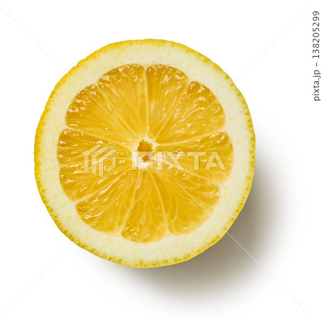 Fresh lemon half isolated on white background, top view Fresh lemon half isolated on white background, top view 138205299