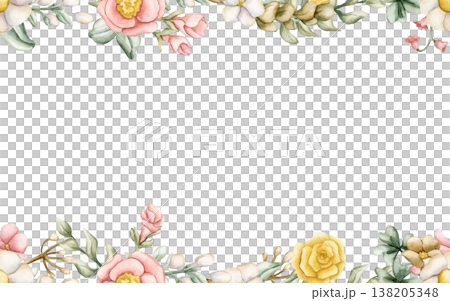 Cute Colourful Meadow Flowers Frame. Wildflowers Watercolor summer spring bloom floral illustration hand painted isolated on white background for nursery baby kids design fresh whimsical Easter cards Cute Colourful Meadow Flowers Frame. Wildflowers Watercolor summer spring bloom floral illustration hand painted isolated on white background for nursery baby kids design fresh whimsical Easter cards 138205348