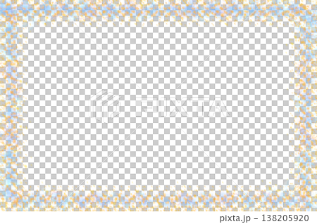 Pale blue frame with orange spotted for advertisement 138205920