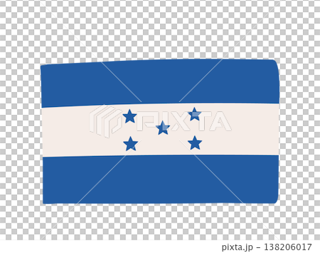Cute Honduran flag icon - hand-drawn style flag illustration Cute Honduran flag icon - hand-drawn style flag illustration 138206017