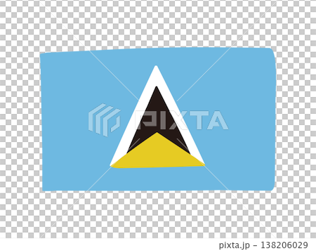 かわいいセントルシアの国旗アイコン 手描きタッチの旗イラスト かわいいセントルシアの国旗アイコン 手描きタッチの旗イラスト 138206029