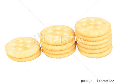 A stack of biscuits on a white background A stack of biscuits on a white background 138206122