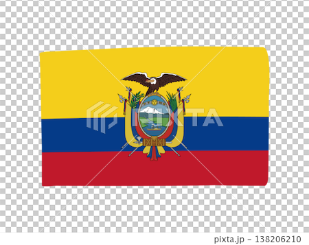 Cute Ecuador flag icon - hand-drawn style flag illustration Cute Ecuador flag icon - hand-drawn style flag illustration 138206210